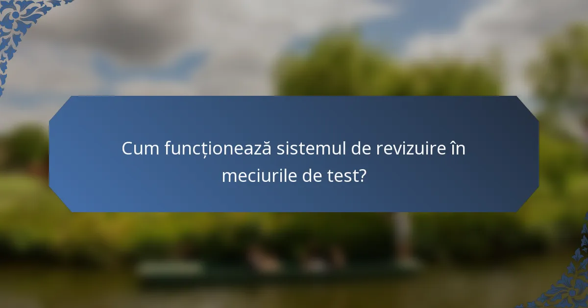 Cum funcționează sistemul de revizuire în meciurile de test?